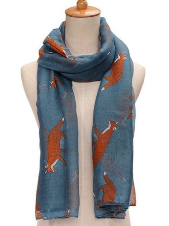Fox Print Soft Women Scarf